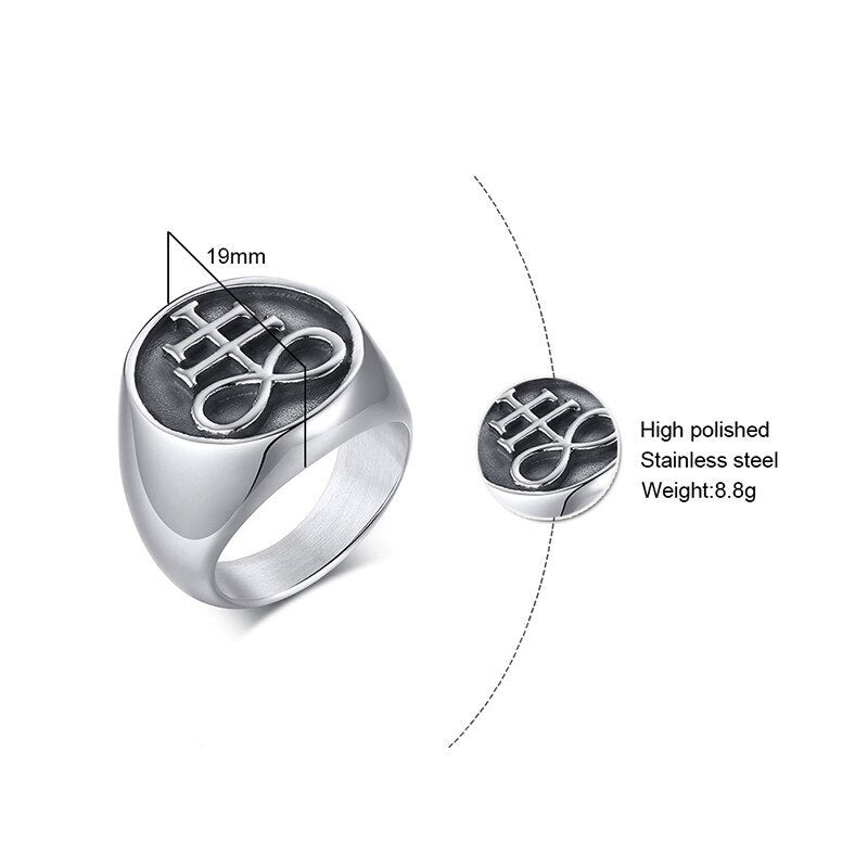 Stainless Steel Church of Satan Male Jewelry