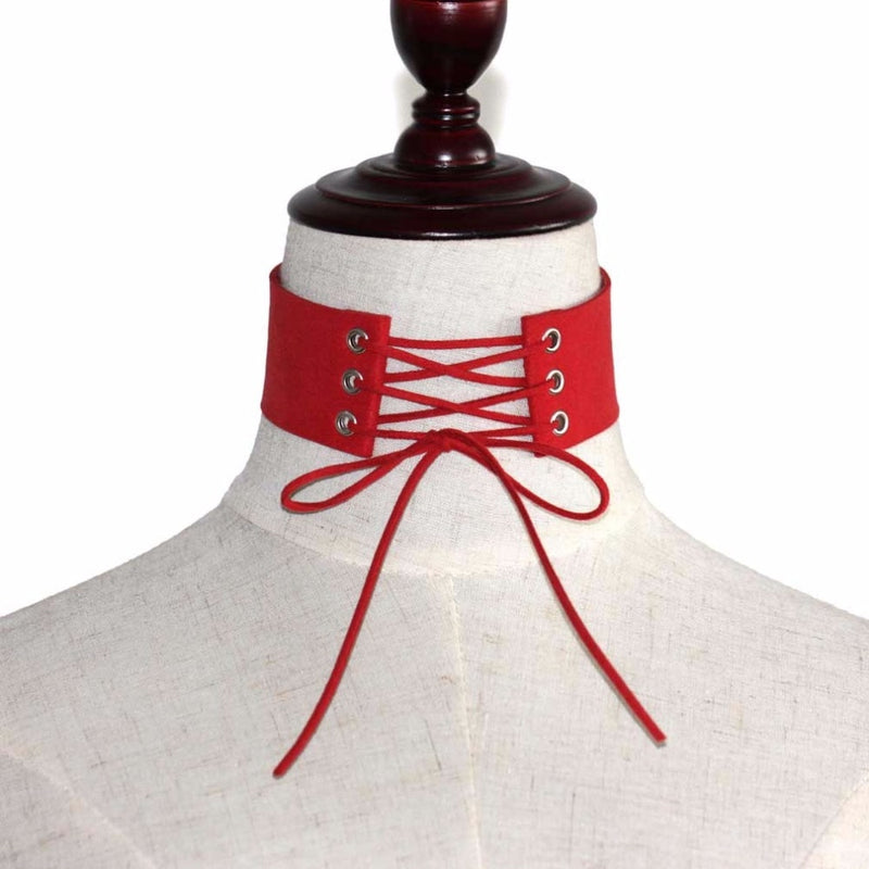 Necklace Vintage Velvet Leather Collares