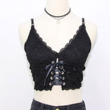 Gothic Punk Bandage Tank Tops Lace