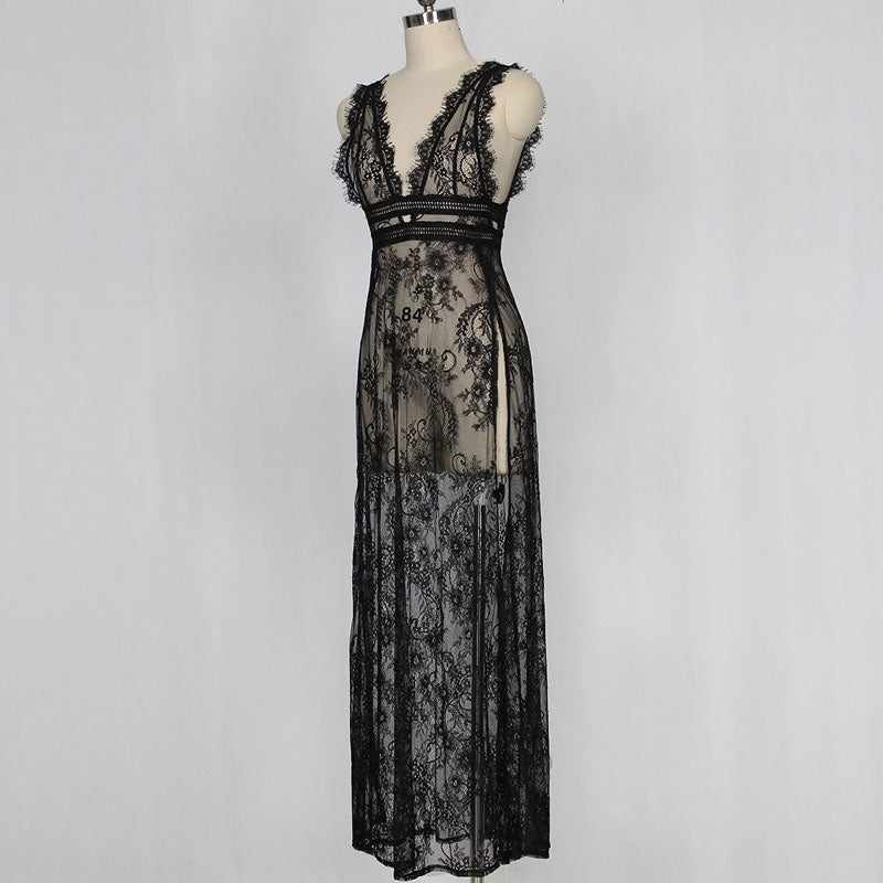 High Split Long Lace Dress