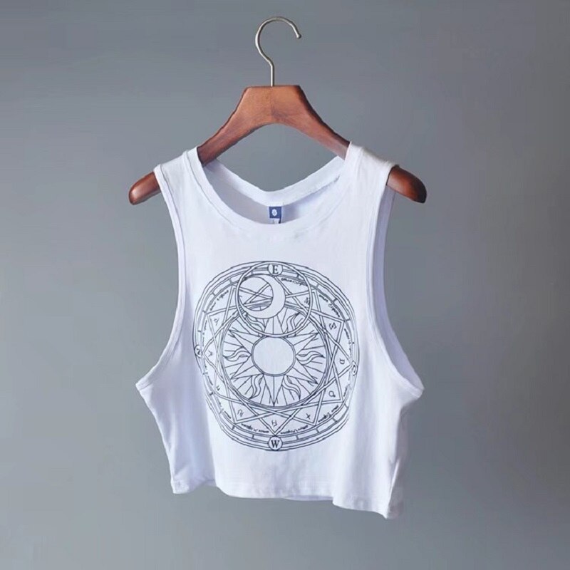 Womens Tanks Symbols Moon Sun