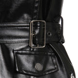 Leather Gothic Black Short Bodycon Dress