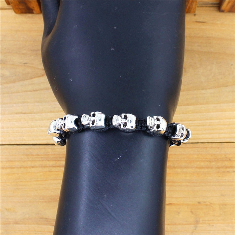 Smile Skull Bead Bracelets Rope Woven