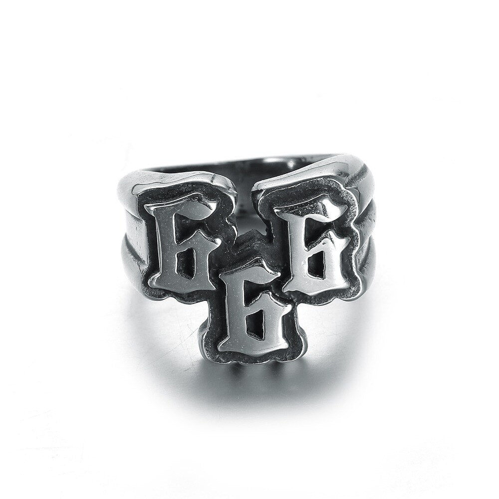 Stainless steel 666 ring