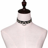 Leather Heart Choker Necklace