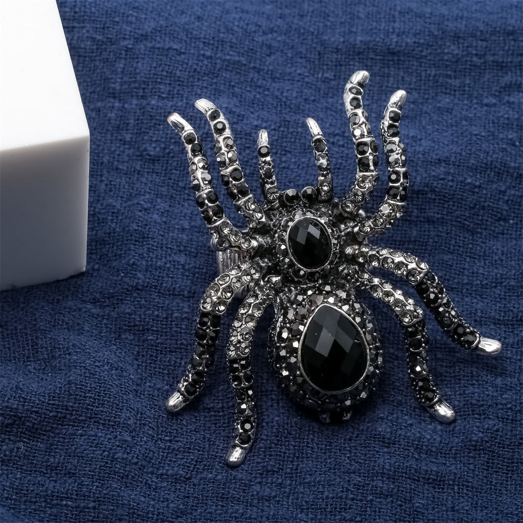 Spider Stretch Ring Scarf Clasp Halloween Party