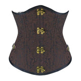Corset Brown Black Steel Bone Underbust