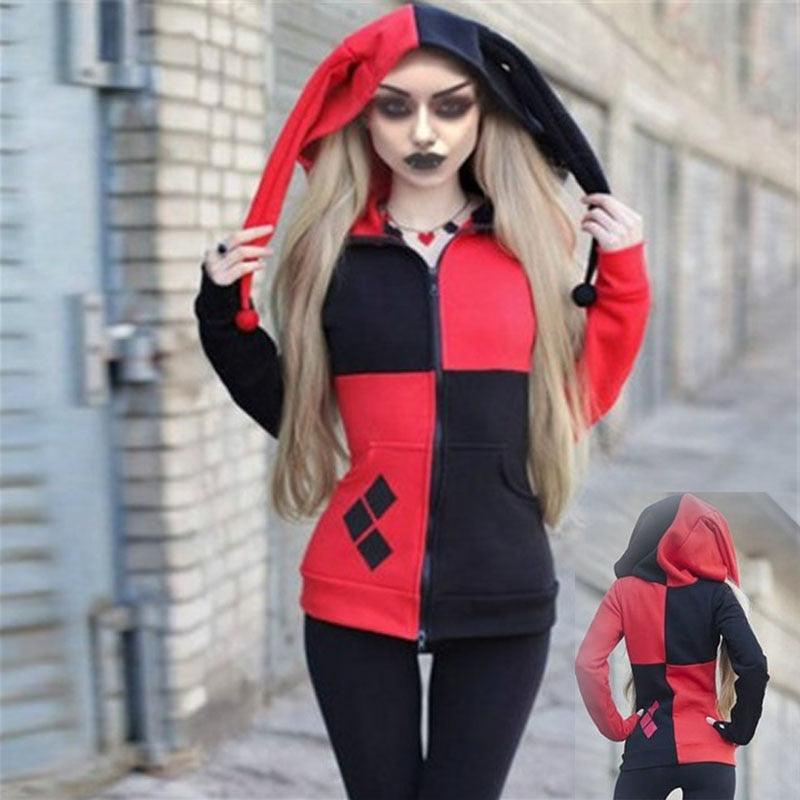 Hooded Clown Sweater Zipper Jacket