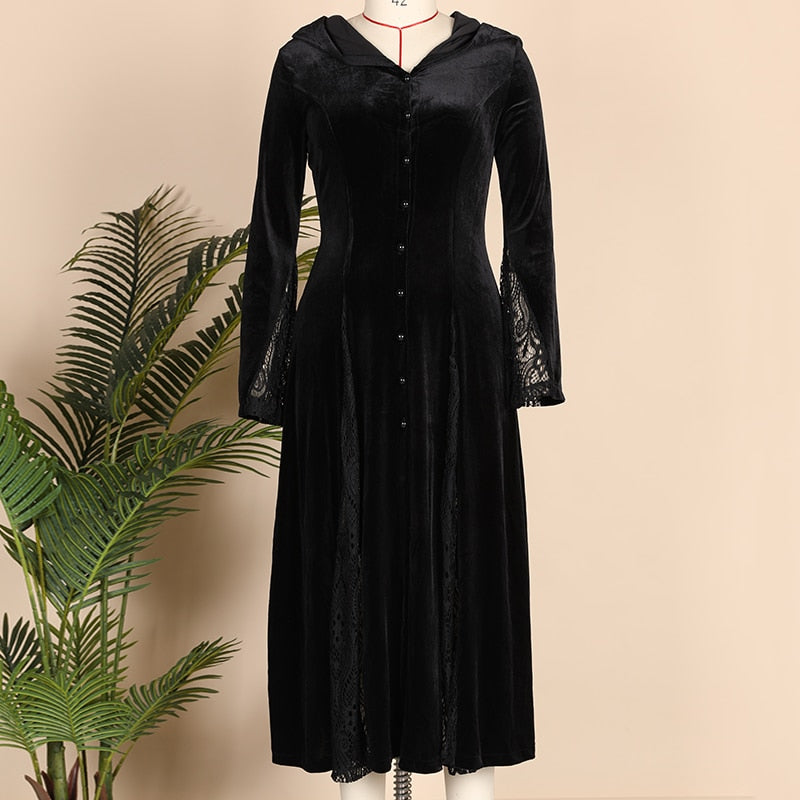 Empire Hooded Maxi Dress