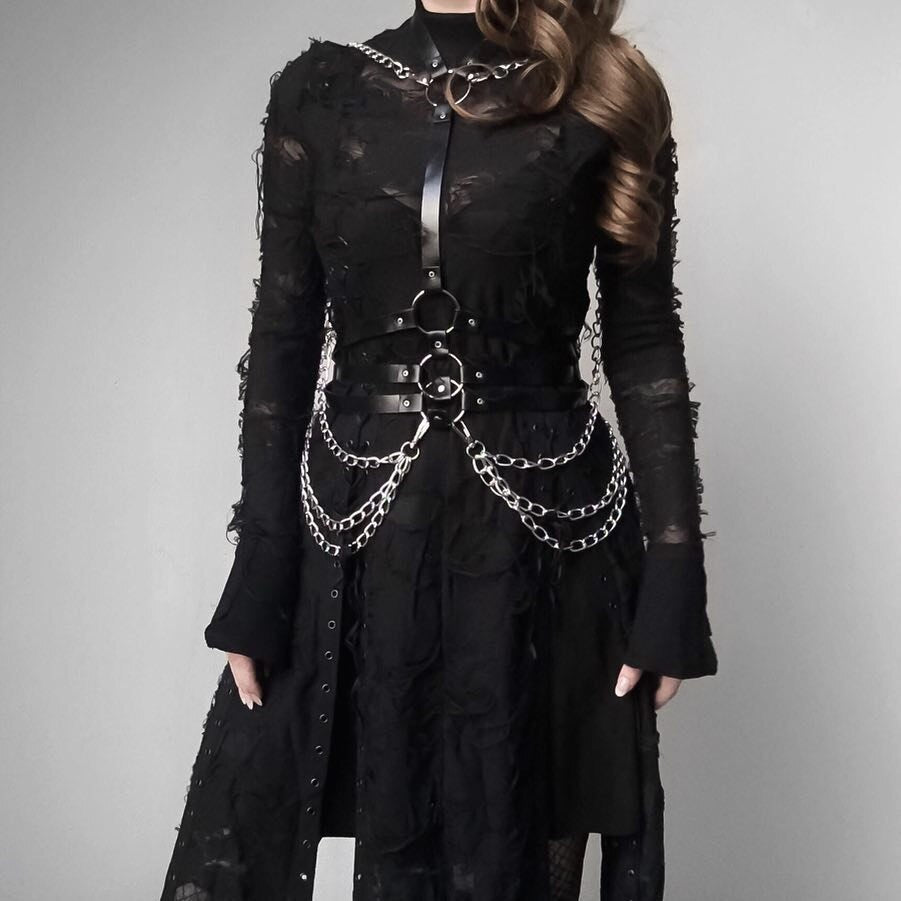 Gothic Metal Body Chain Bralete