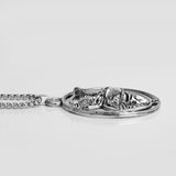 Viking Goat Pan God Skull Head Pendant Necklace