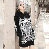 Gothic Grunge Print Hoodie