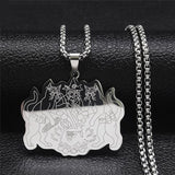 Witchcraft Cat Herbal Medicine Stainless Steel Necklace