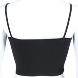 Gothic Tank Tops Backless Letter Print