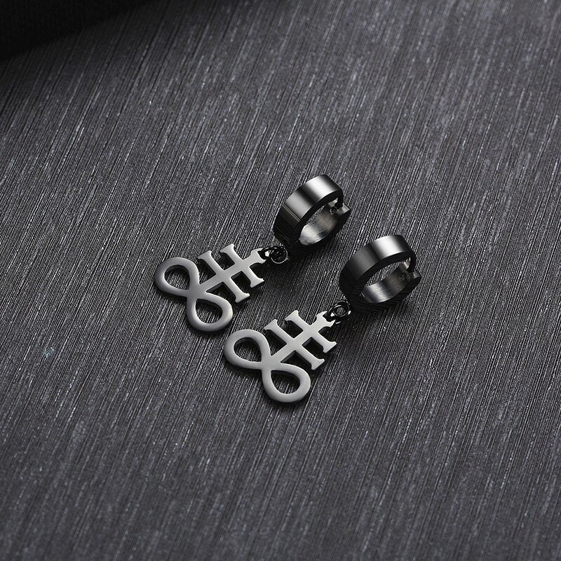 Sigil of Baphomet Earrings Satanic Symbol