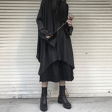 Gothic Oversize Black Shirt Long Sleeve