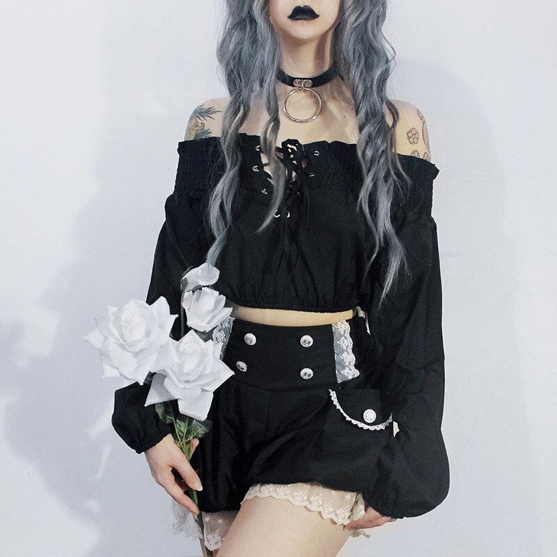 Crop Tops Long Sleeve Casual