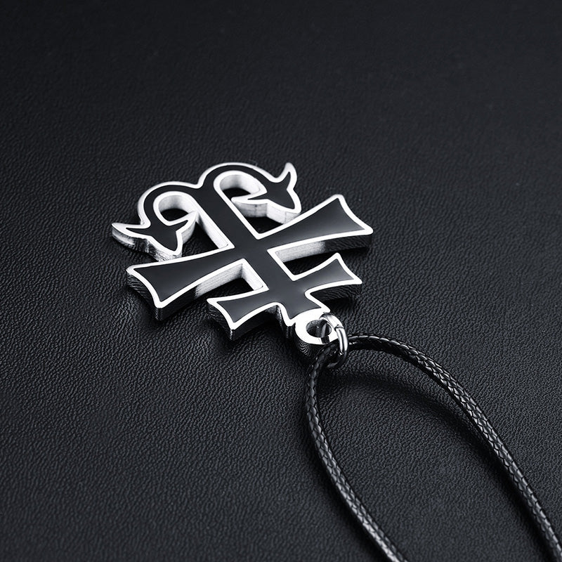 Satanic Necklace Charm Pendant Cross