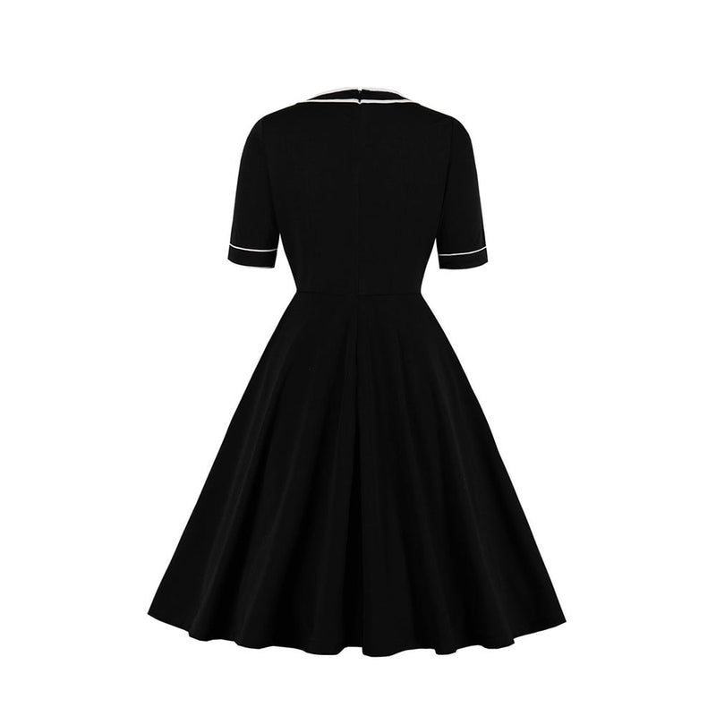 Lady Bowknot Neckline Retro Dresses