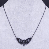 Gothic Moth Necklace Pendant