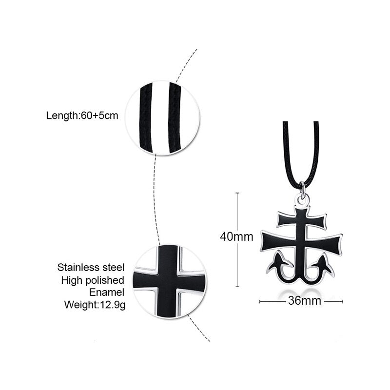 Satanic Necklace Charm Pendant Cross