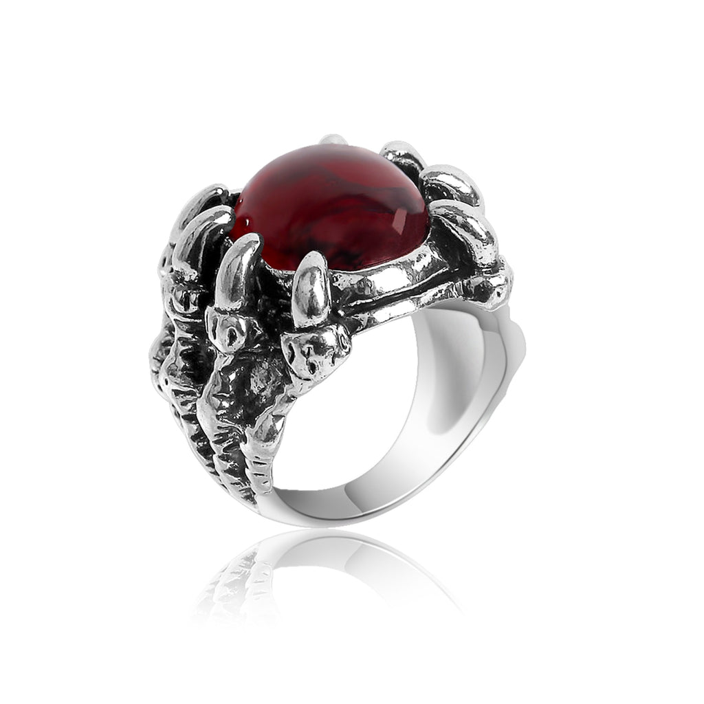 Punk Dragon Claw Crystal Ring