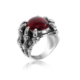 Punk Dragon Claw Crystal Ring