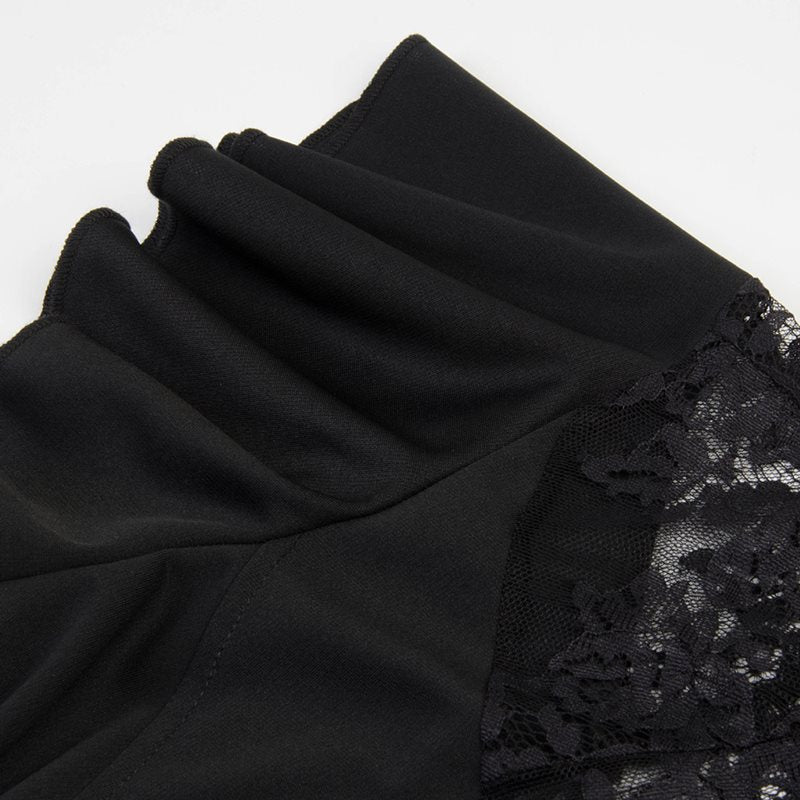Stitching Lace Black Dresses Sexy