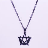 Gothic Moon and Pentagram Witchcraft Necklaces Pendants