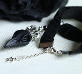 Skull Raven with Crown Pendant Gothic