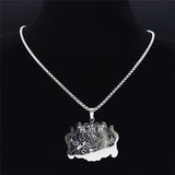 Witchcraft Cat Herbal Medicine Stainless Steel Necklace