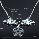 Gothic Bat Necklaces Pentagram