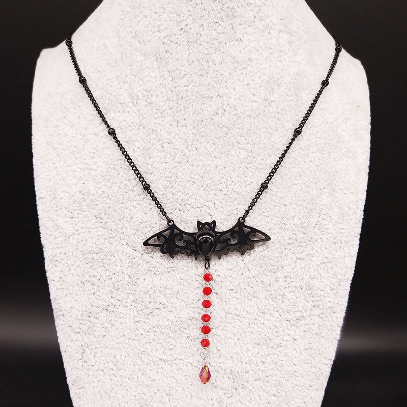 Gothic Bat Stainless Steel Chain Necklace