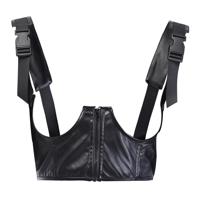 Sexy Leather Crop Top