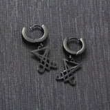 Earrings Sigil Of Lucifer Satanic Symbol