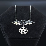 Gothic Bat Necklaces Pentagram