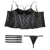 Sexy Corset Synthetic Leather Lace Steampunk