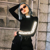 Long Sleeve Crop Top Reflective