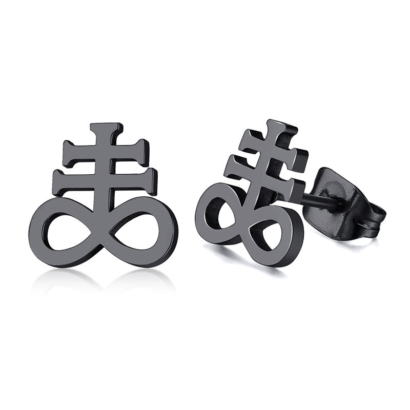 Sigil of Baphomet Earrings Satanic Symbol