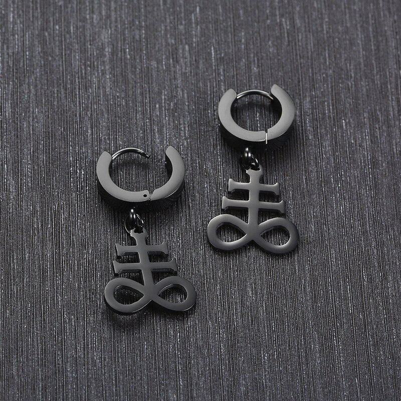 Sigil of Baphomet Earrings Satanic Symbol