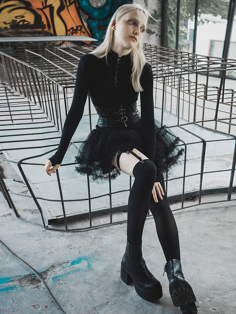 Goth Bat Black Leg Ring
