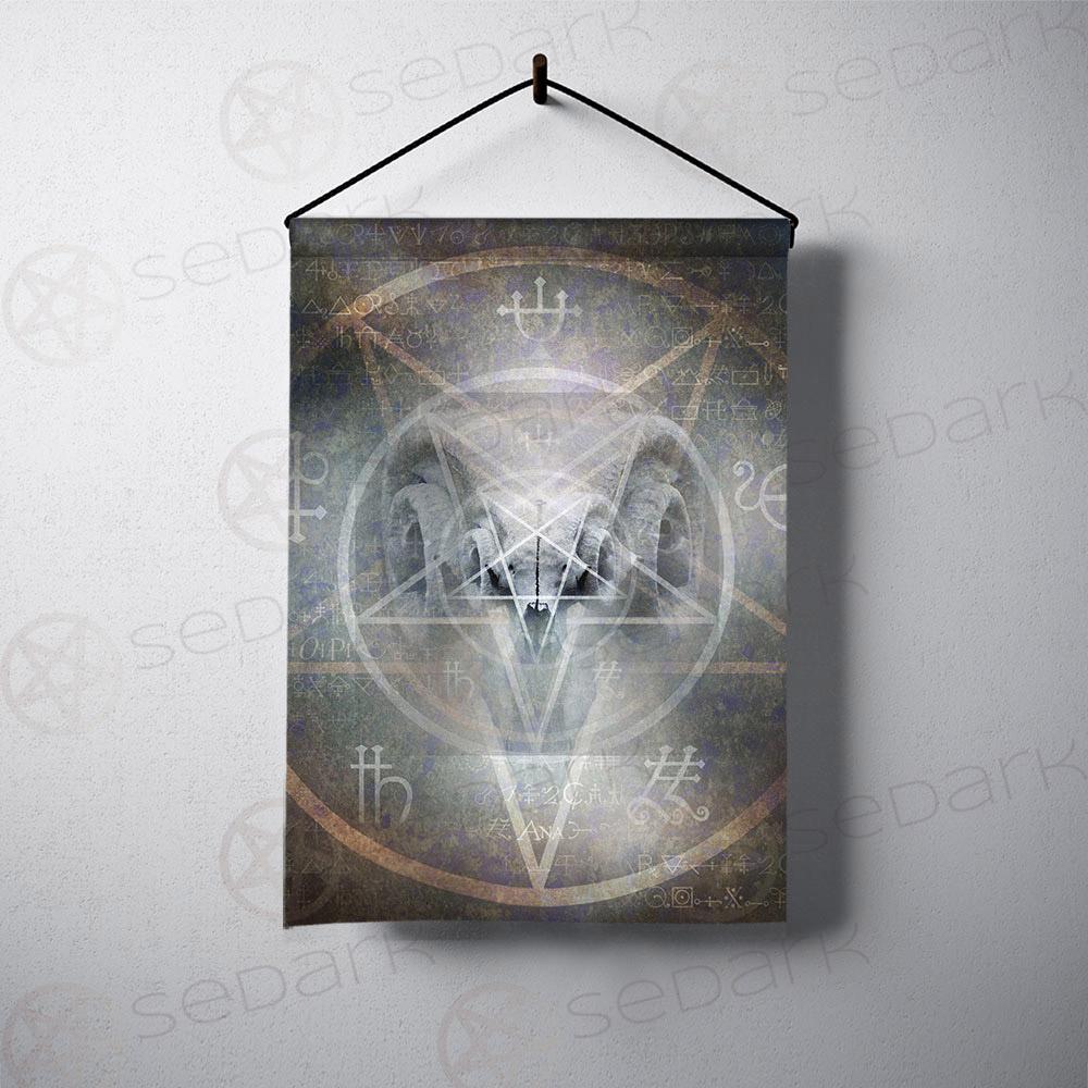 BLACK MASS MONTAGE OCCULT GOAT SKULL SDN-1012 Flag