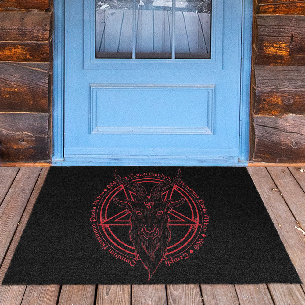 Satan Latin Inscription Doormat