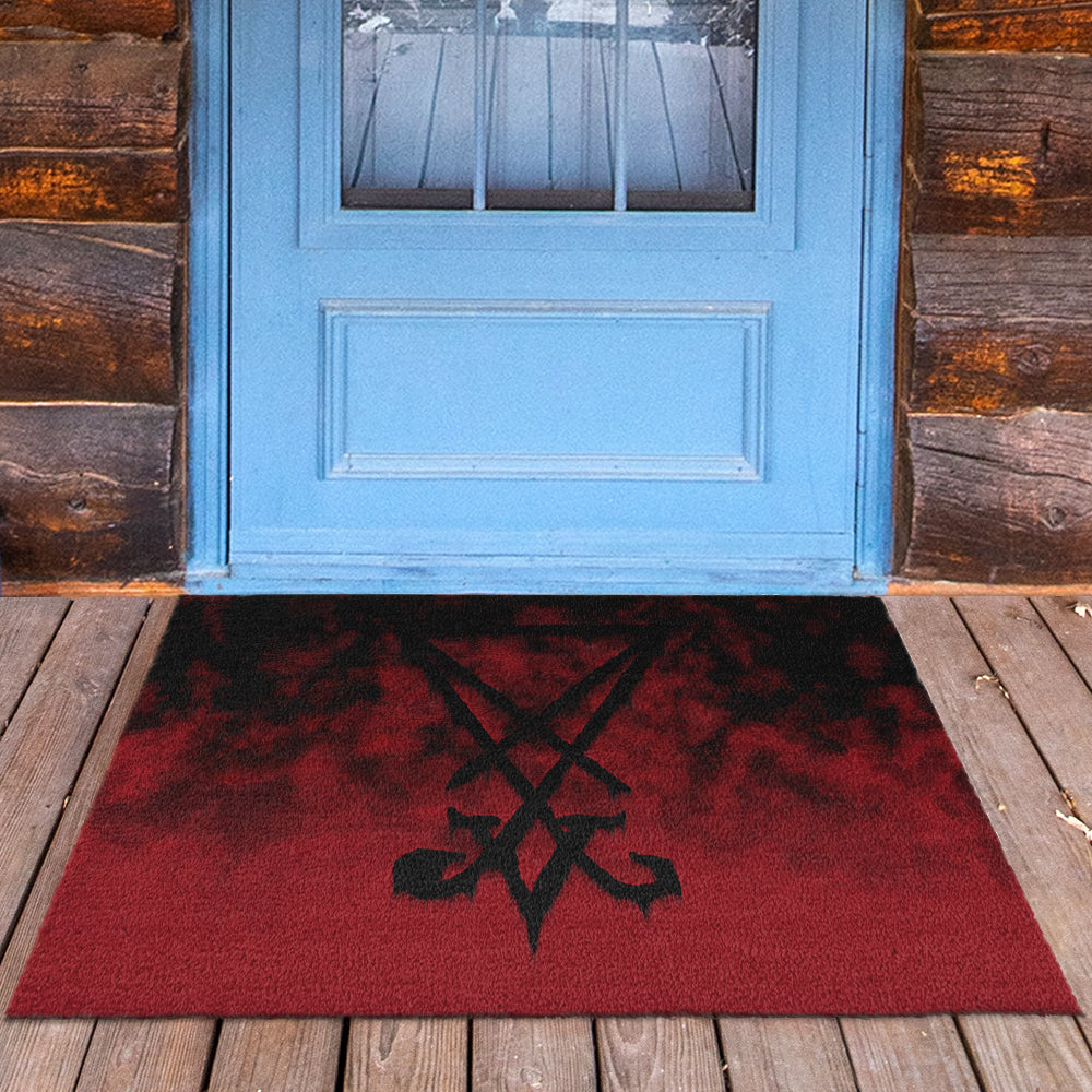 Red Sigil of Lucifer Doormat