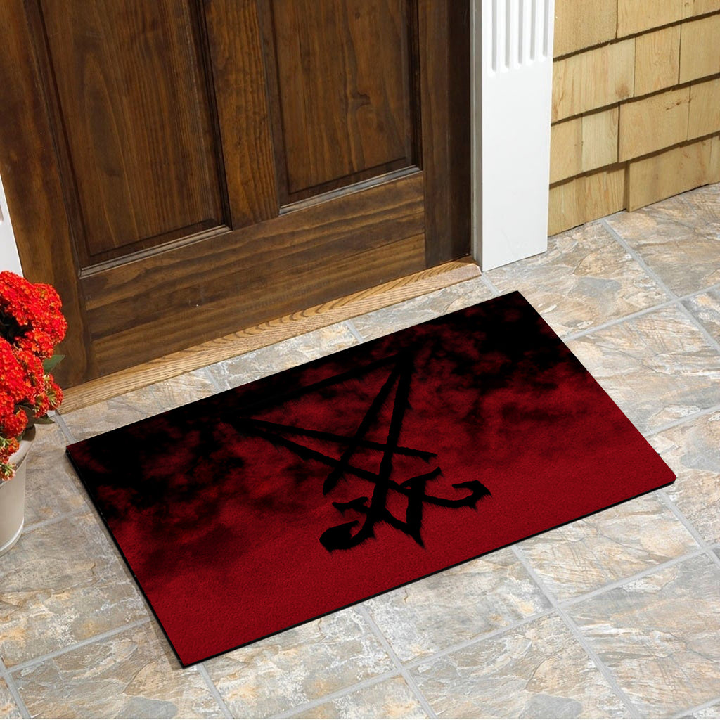 Red Sigil of Lucifer Doormat