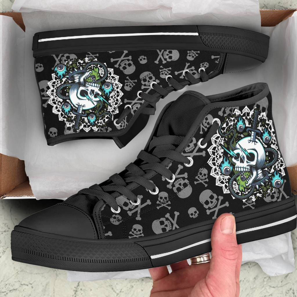 Skull Devil High Top Canvas Shoes