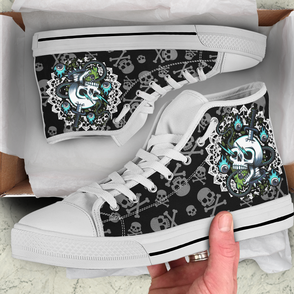 Skull Devil High Top Canvas Shoes