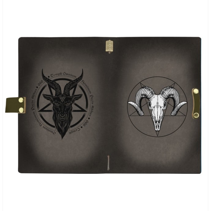 BAPHOMET LEATHER NOTEBOOK - PASSPORT HOLDER - WALLET