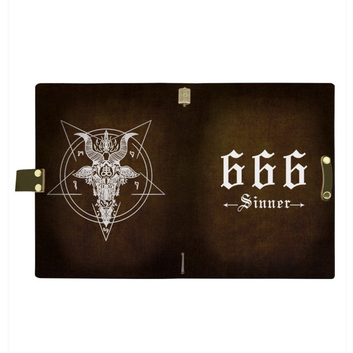666 SINNER LEATHER NOTEBOOK - PASSPORT HOLDER - WALLET