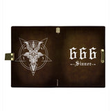 666 SINNER LEATHER NOTEBOOK - PASSPORT HOLDER - WALLET